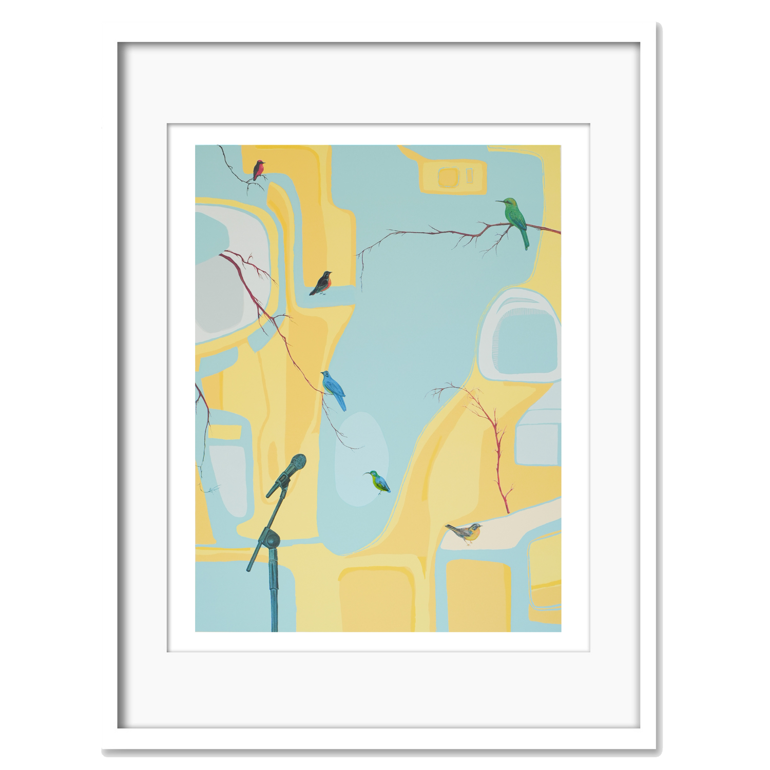 A limited edition screen print by contemporary NZ artist Sam Leitch, known for blending surrealism & storytelling with soft graphic form. 