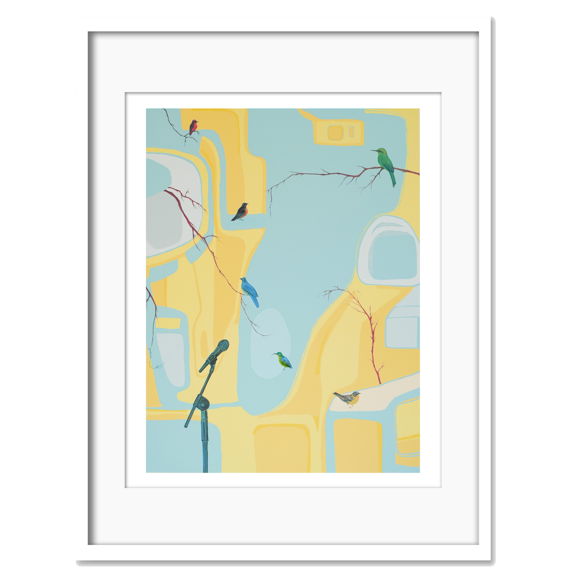 A limited edition screen print by contemporary NZ artist Sam Leitch, known for blending surrealism & storytelling with soft graphic form. 