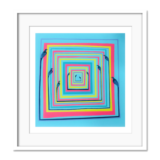 Tui at My Window captures a suspended moment between interior stillness and native birdlife.